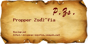 Propper Zsófia névjegykártya